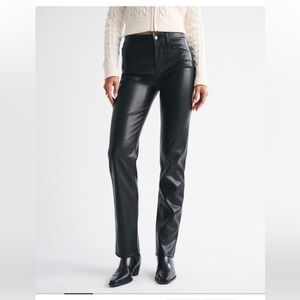 Abercrombie & Fitch 90s straight High-Rise Leather Pants